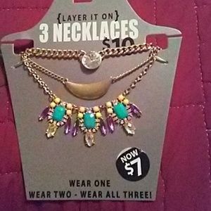 3 pc layering necklace bundle Nwt